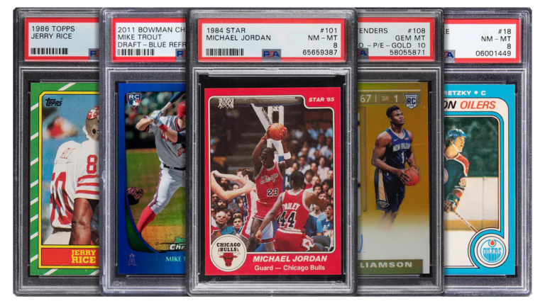 A photo of newly graded sports cards showcasing sports cards grading