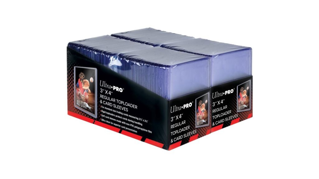 A photo of the different types of ultra pro top loaders for basketball cards protection