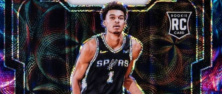 victor-wembanyama-rookie-card-close-up A close-up photo of Victor Wembanyama's rookie card