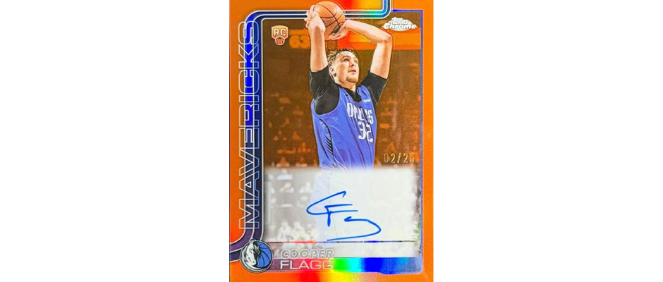 cooper-flagg-rookie-autograph-from-2025-26-topps-chrome a 2/25 card of Cooper Flagg autograph odds