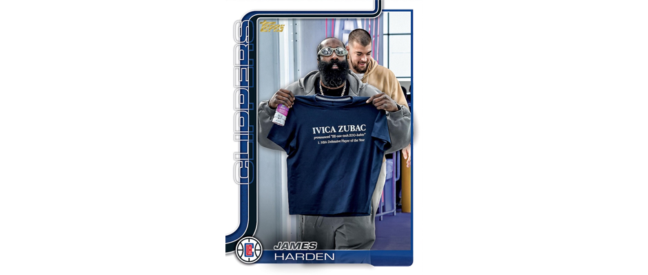 james-harden-golden-variation-ssp-2025-26-topps an example of a golden mirror variation card of James Harden from 2025-26 Topps basketball