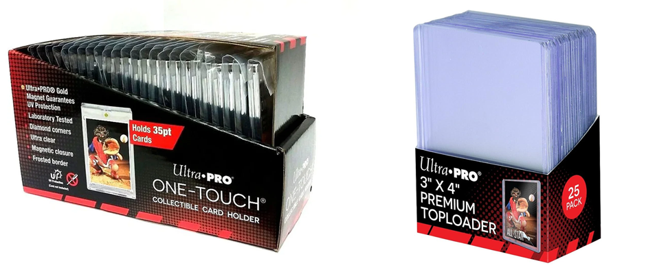  A photo of a box of one-touches and a box of toploades for product comparison