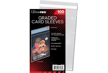ultra-pro-graded-cards-resealable-bags-100-pack A pack of Ultra Pro for graded cards resealable team bags for card storage and protection