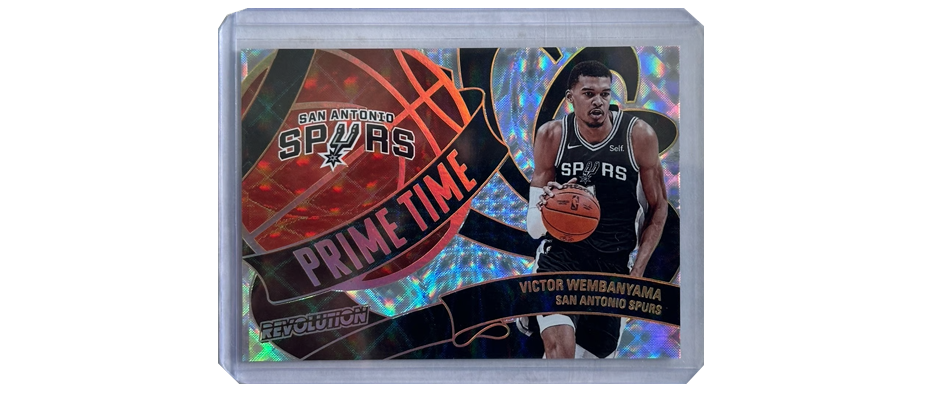 victor wembanyama prime time card in a top loader